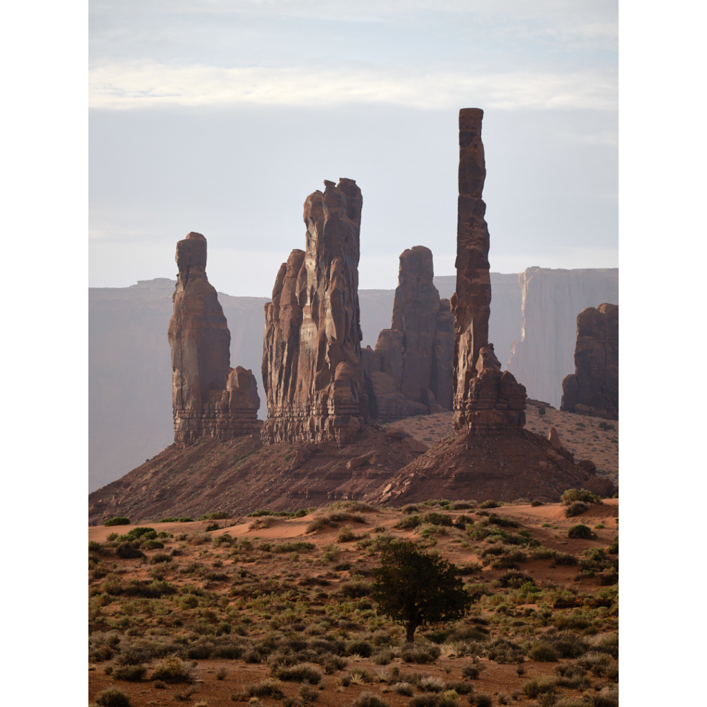 totem rock formations in monument valley