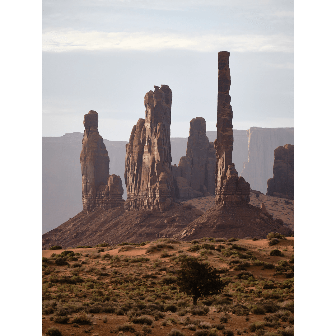 totem rock formations in monument valley